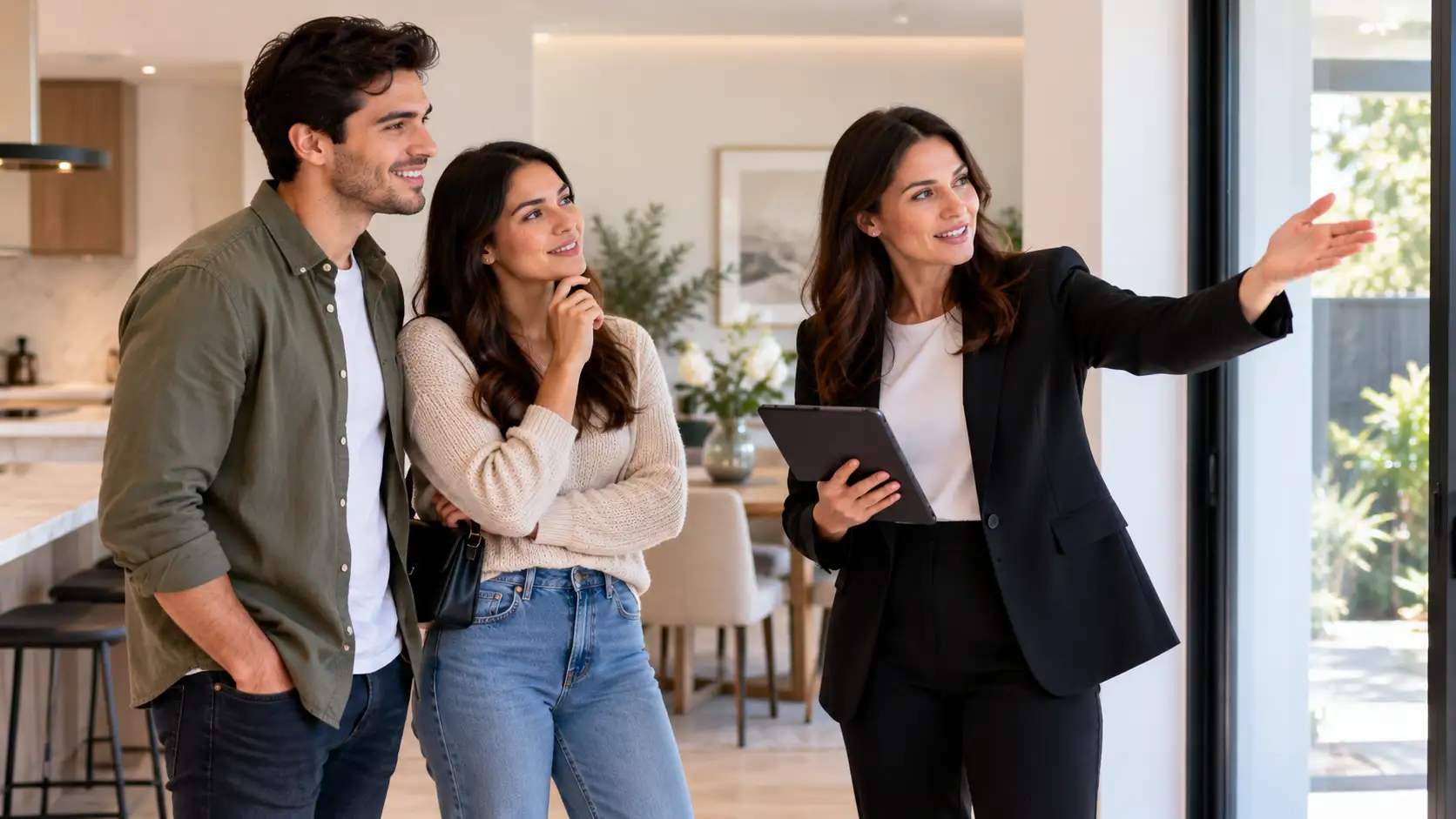 First home buyer couple inspecting a property in Australia after working out their budget and borrowing capacity