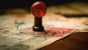 A stamp on the stamp indicating stamp duty