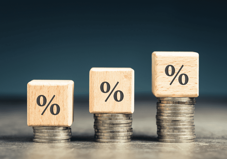 Coins and blocks representing increased borrowing capacity