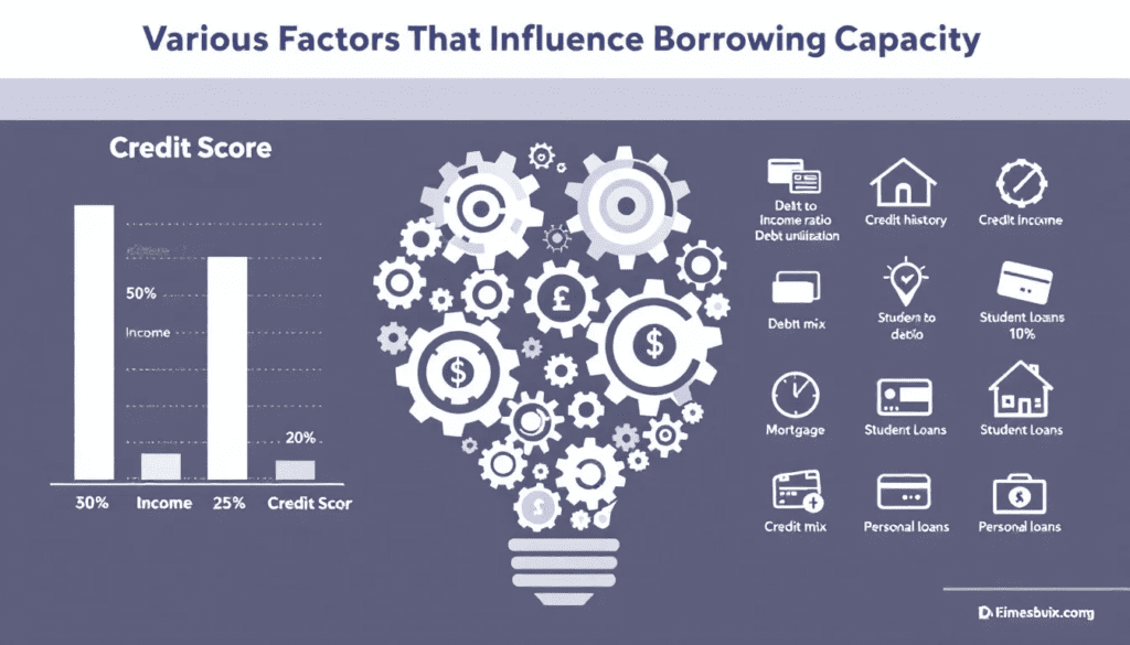 Infographic highlighting factors influencing borrowing capacity