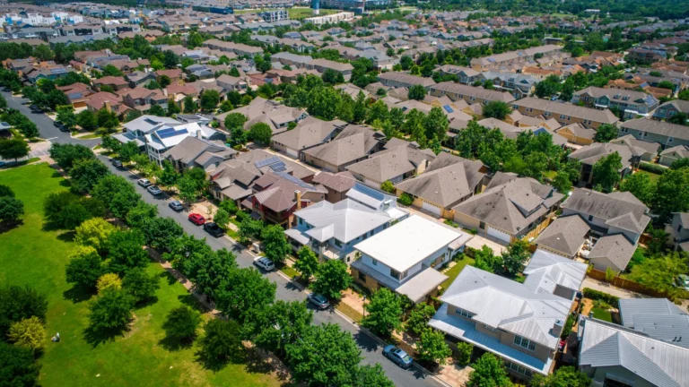 Aerial view of suburban homes in New South Wales, symbolising housing growth and opportunities available through the NSW First Home Buyer Grant.