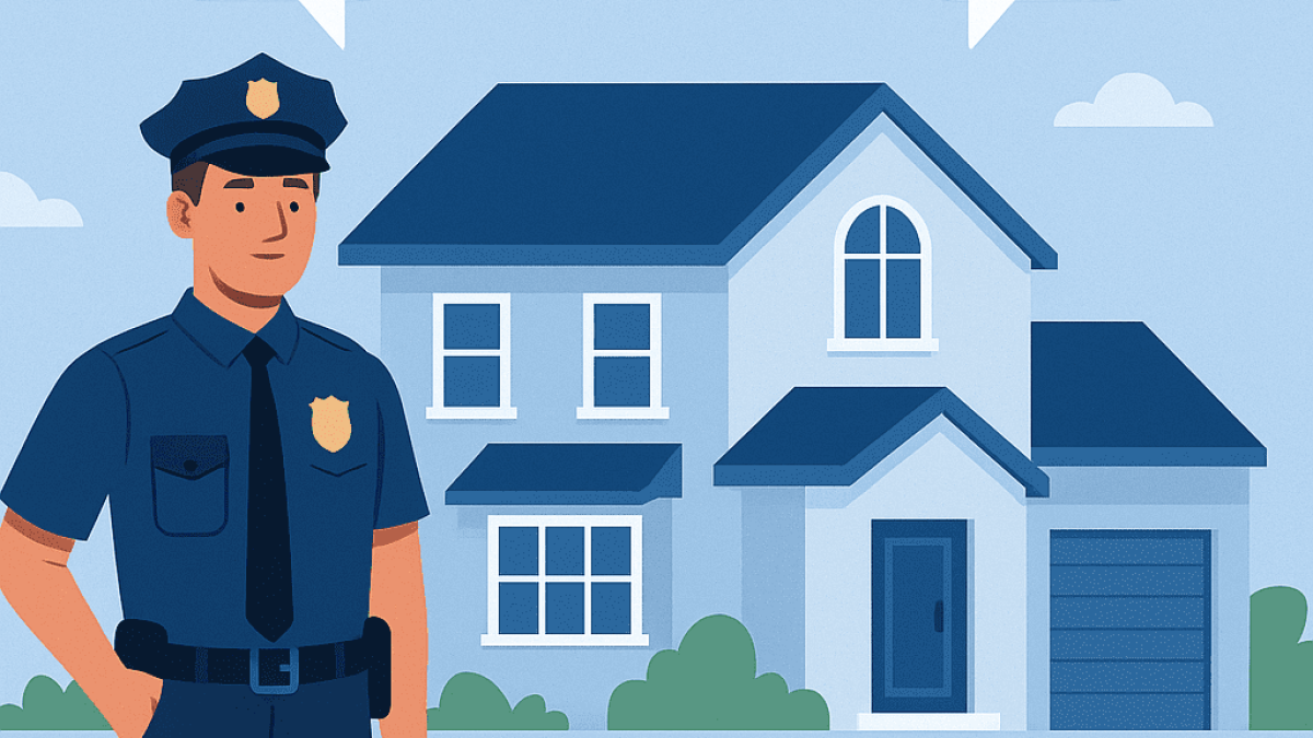 : A digital illustration showing various home loan options available for Australian police officers