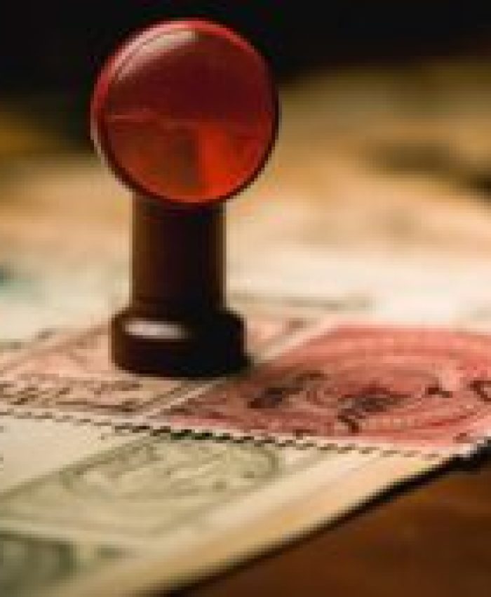 A stamp indicating the stamp duty payable for new purchases.